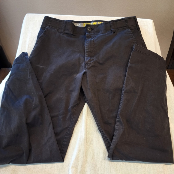 34x32 Lee Men's Black Stretch Slim Fit Chinos - Picture 4 of 5